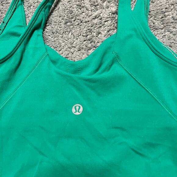 Lululemon Align Tank Top Womens 4 Green Built In Bra Cropped Yoga Athletic - Picture 3 of 5
